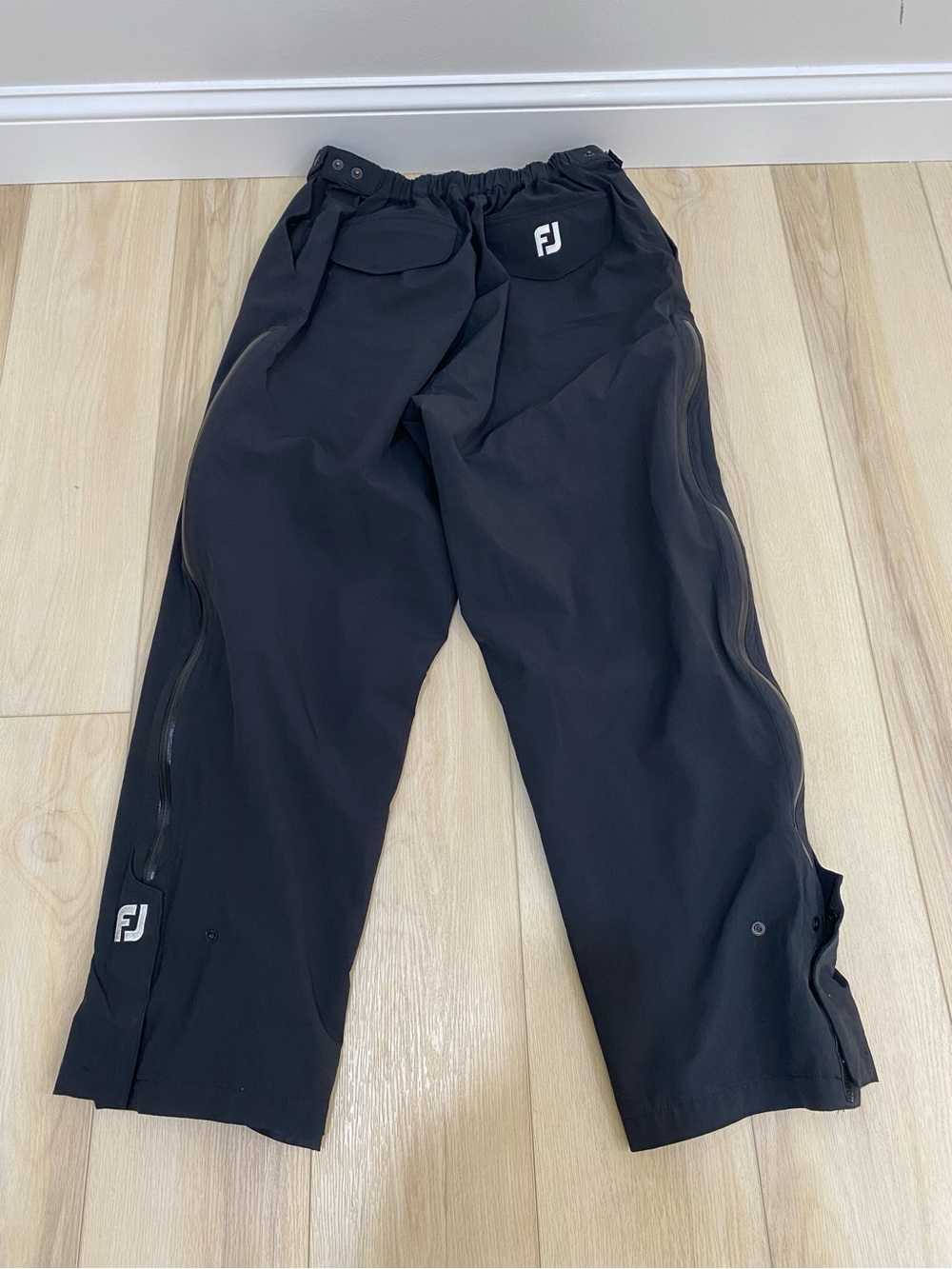 FJ DryJoys Tour Collection Rain Pants Mens Large Black Waterproof Zipper